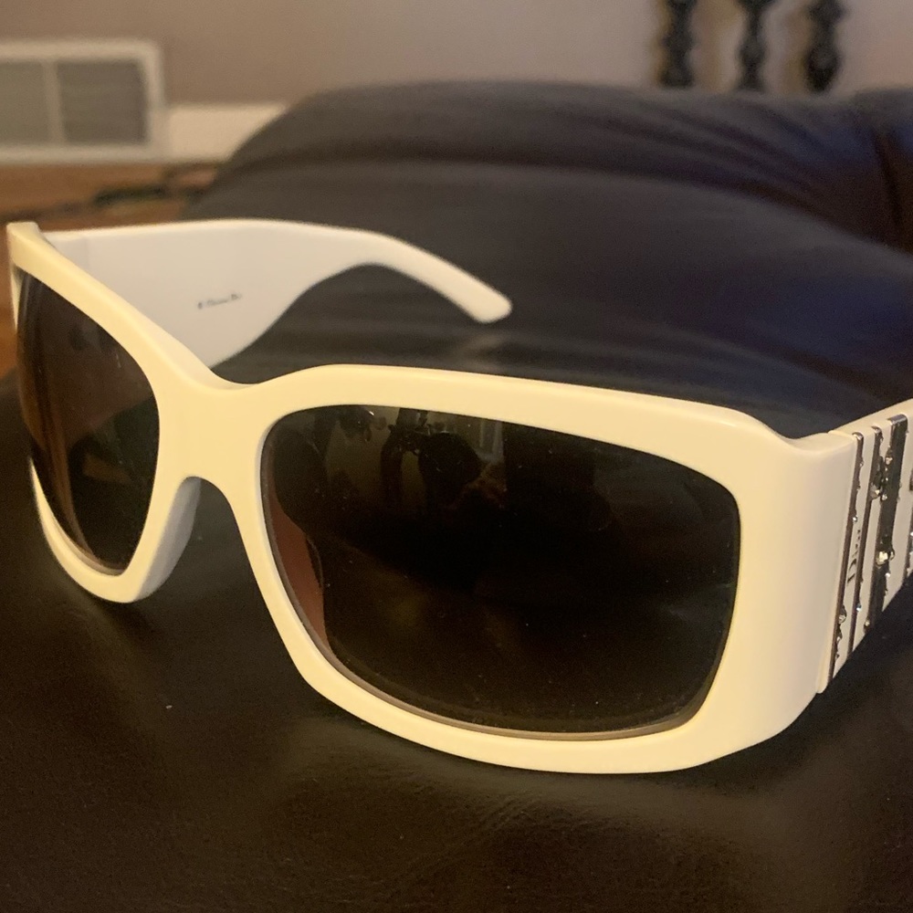 Christian Dior White/Gold Diorrain 2 with Swarovski Crystals Sunglasses - Picture 3 of 6
